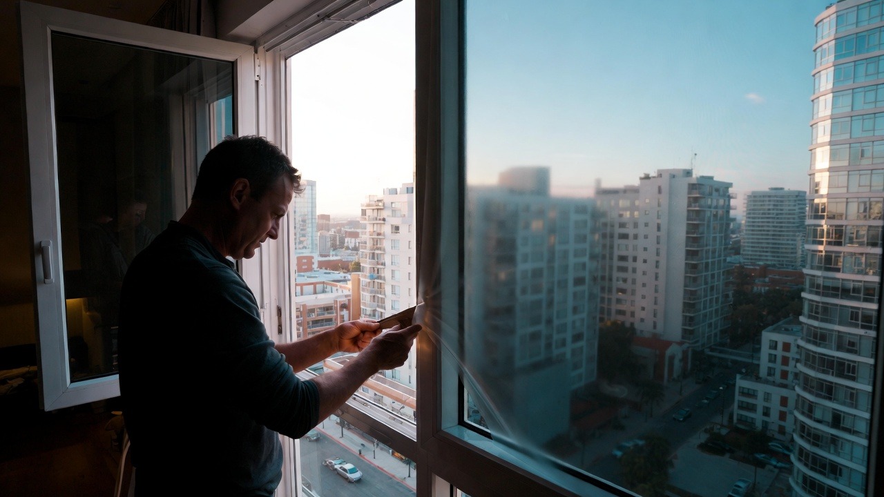 person-installing-window-tinting-on-glass-in-house
